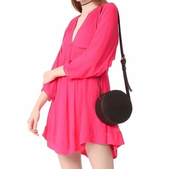 FREE PEOPLE FP Go Lightly V-Neck 3/4 Dolman SLEEVE
Swing Dress in hot pink - Picture 4 of 16